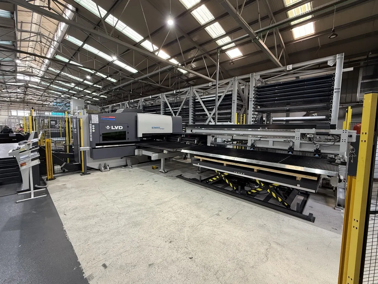 LVD laser and punch cell with automated sheet storage