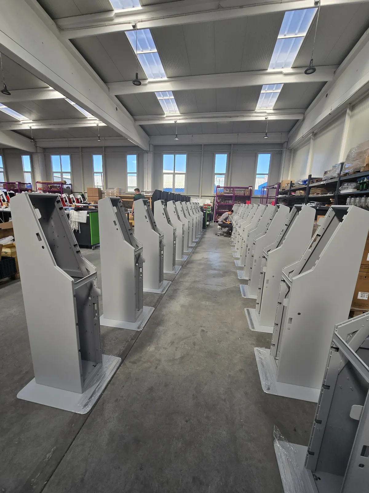 Kiosk housings waiting for assembly